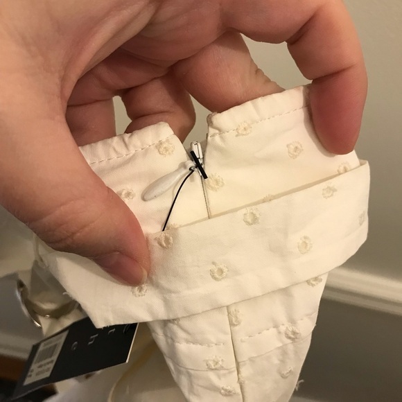 NWT Theory Eyelet Skirt 8 white defects belt a-line cotton - Picture 9 of 13